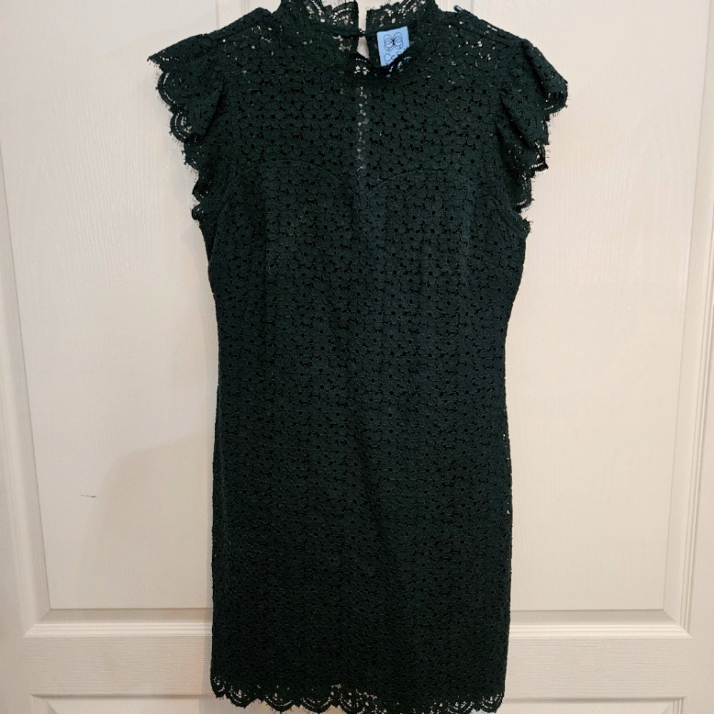 Dark Green Lace CECE dress Size 6